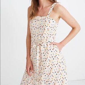 Madewell square-neck tank midi dress in terrazzo